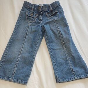 Stylish Janie And Jack Toddler Size 3 Wide Leg Blue Denim Jeans